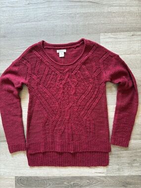 Lucky Brand Berry Cable V-Neck Sweater